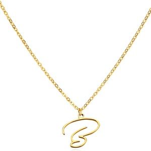 Letter B Cursive Initial Necklace